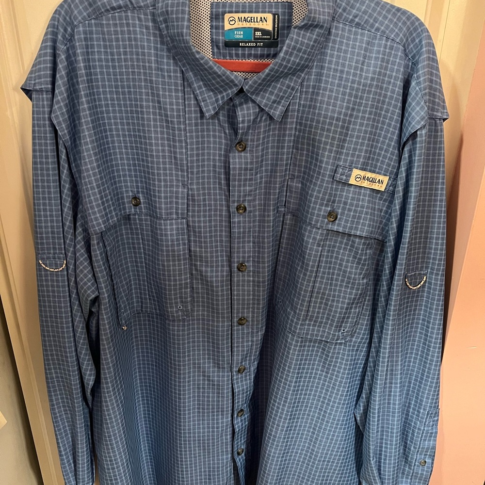 Magellan Outdoors Men's Aransas Pass Button Down long sleeve Shirt
